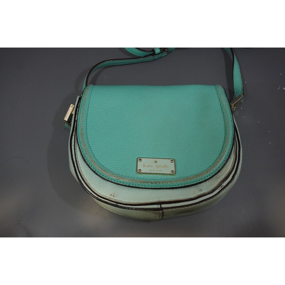 Kate Spade Oliver Street Lilly Pebbled Leather Crossbody Saddle Two Tone Teal